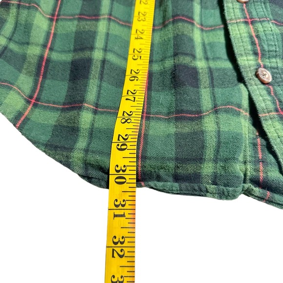 Duluth Trading Co. | Men | Green Plaid Flannel LS Button Front Shirt | Medium - Picture 7 of 10